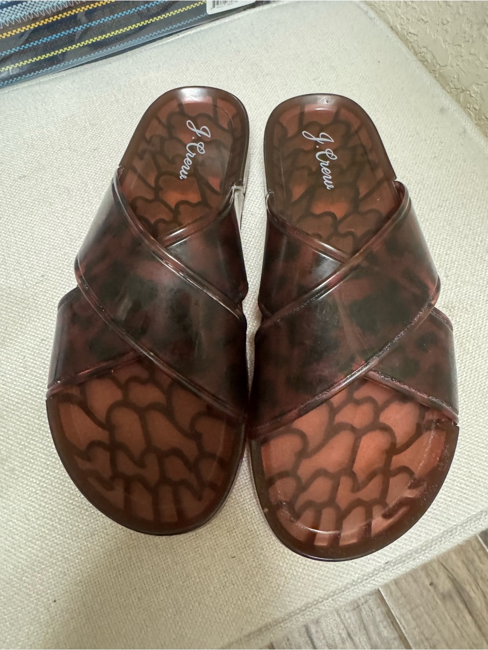 Like New, JCrew tortoise Sumner sandals.